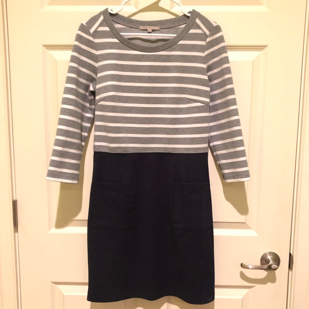 GAP Heathered Stripes and Navy Pocket Dress